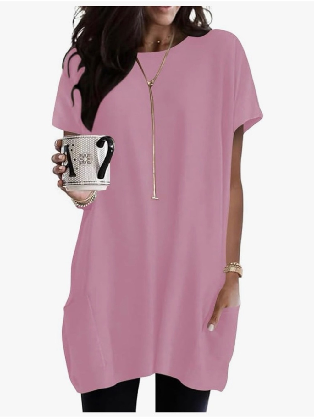 NWT Casual Pink Short Sleeve Tunic Top-S